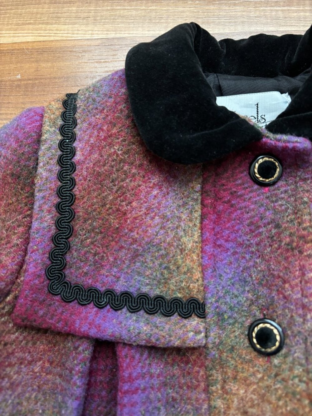Vintage Girls 2T 100% Wool Plaid Angels Garment Co. Jacket - Picture 8 of 15